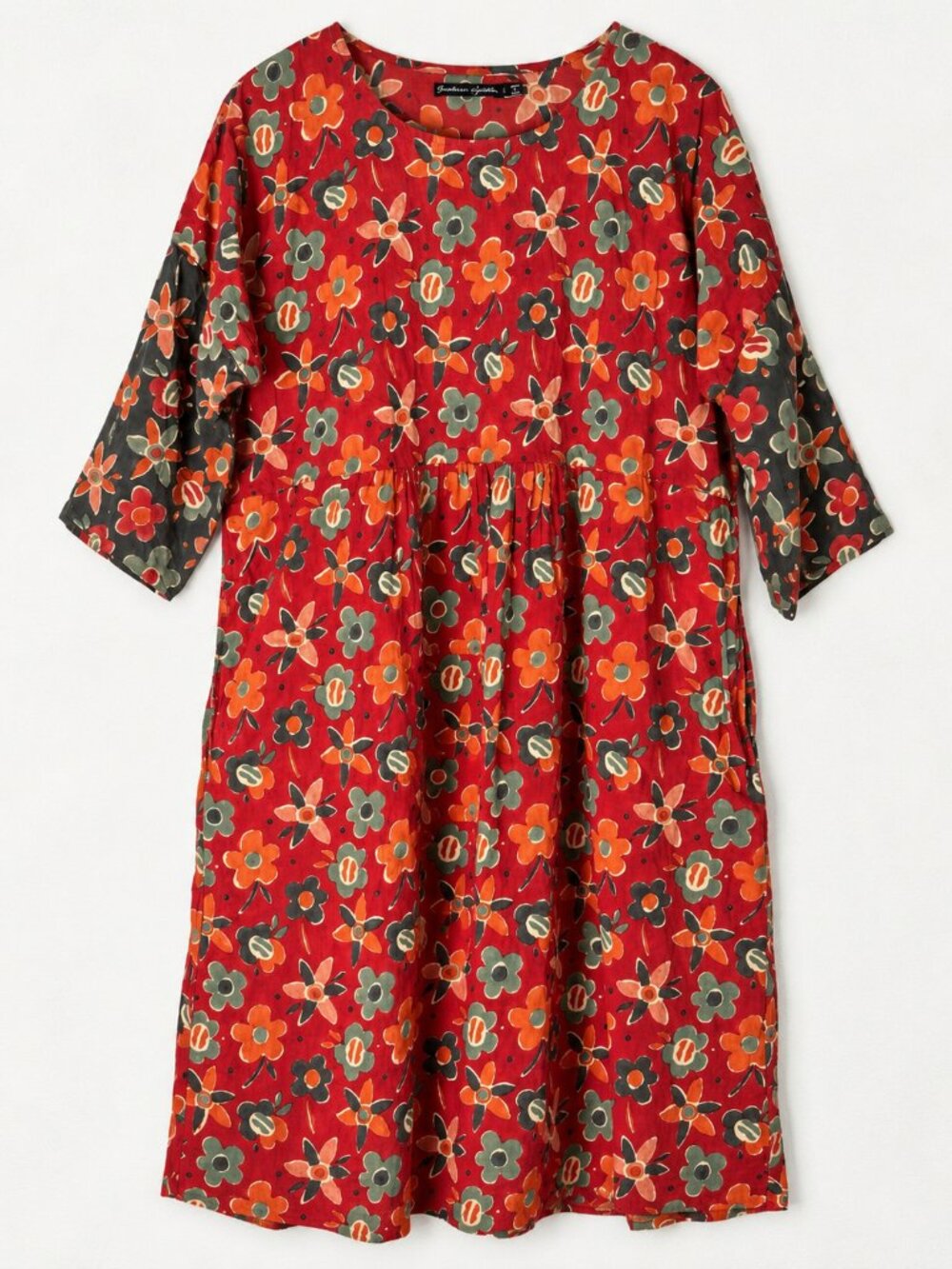 Gudrun Sjoden Vinita Dress Block Print Red Large
